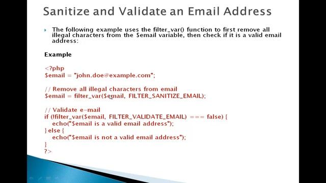 Cs310 PHP Sanitize and Validate an Email Address in hindi/urdu part 46 смотреть онлайн