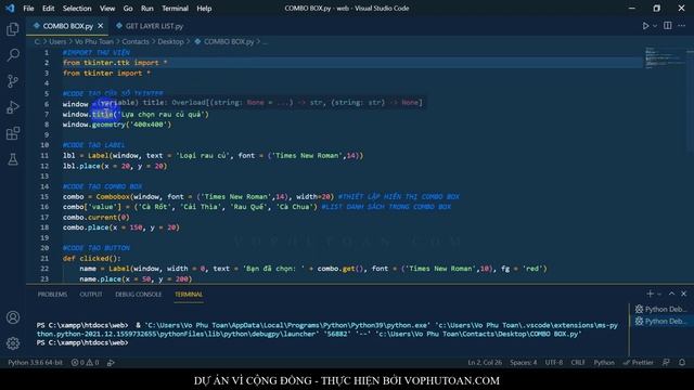 BÀI 007. PYTHON TKINTER - TẠO COMBO BOX смотреть онлайн