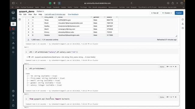 46. Calculate Kurtosis Of Column | PySpark Statistics Functions смотреть онлайн