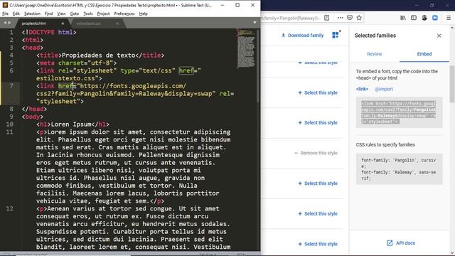 L30 Usar fuentes de Google Fonts en nuestro código HTML y CSS смотреть онлайн