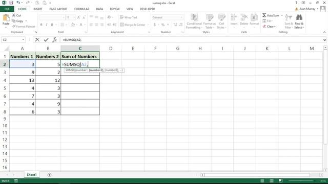 How to Use the SUMSQ Function in Excel смотреть онлайн