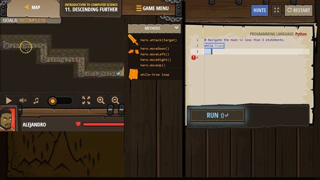 Code Combat Descending Further - Level 11 Python Tutorial with Solution смотреть онлайн