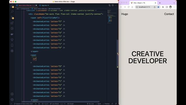 Build a portfolio website in React #4 Hero intro title component смотреть онлайн