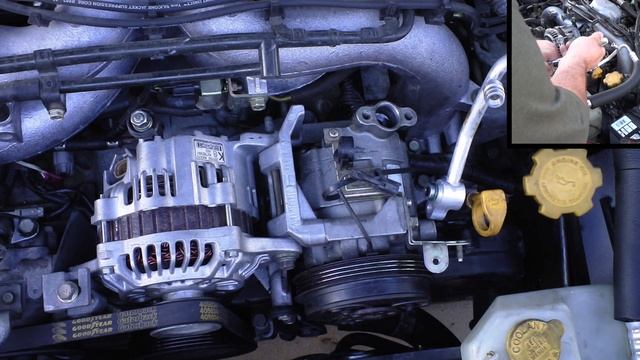 Subaru Forester AC compressor removal смотреть онлайн