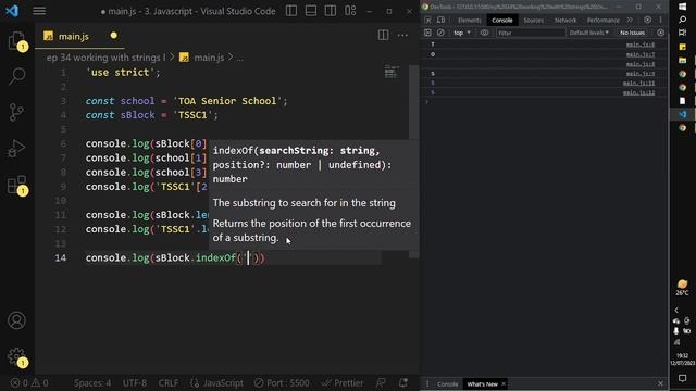 [Ep 34] Working With Strings In Javascript 1 - Full stack web development course смотреть онлайн