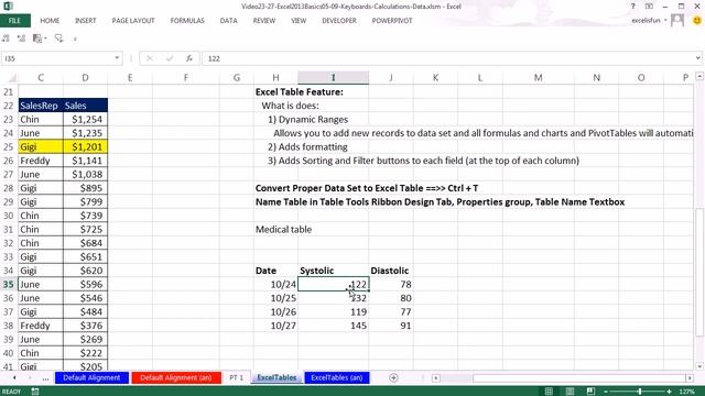 Office 2013 Class #27 Excel Basics 09 Keeping Data in Excel Proper Data Set or Excel Table смотреть онлайн