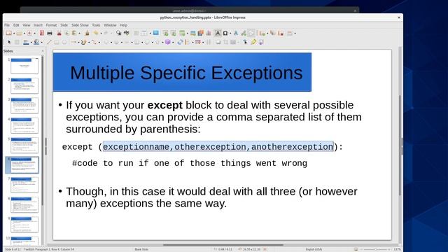 python exceptions смотреть онлайн