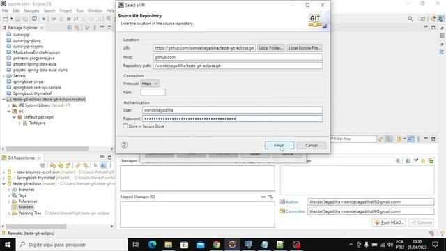 Corrigindo erro de Push do Git no Eclipse смотреть онлайн