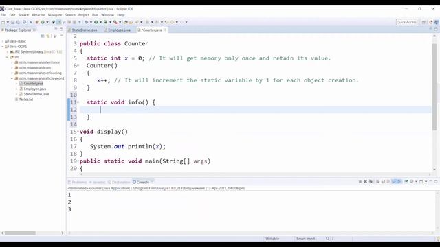 Static Variables in Java | Examples | Java Tamil Tutorial for Beginners смотреть онлайн