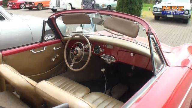 Great SIMCA Rallye 2 I Fiat 850 Abarth I Porsche 356 at classic car meeting смотреть онлайн
