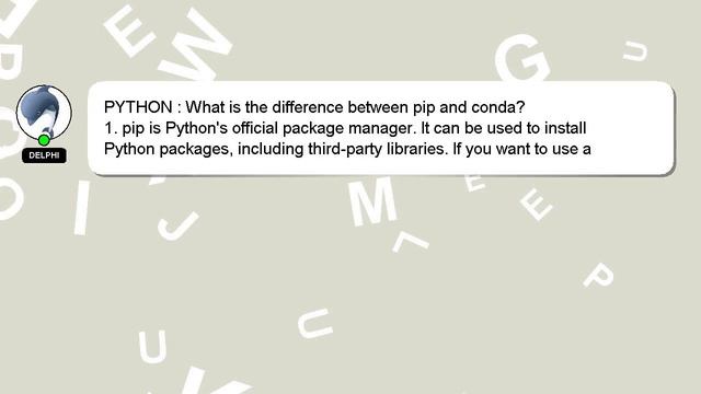 PYTHON : What is the difference between pip and conda? смотреть онлайн