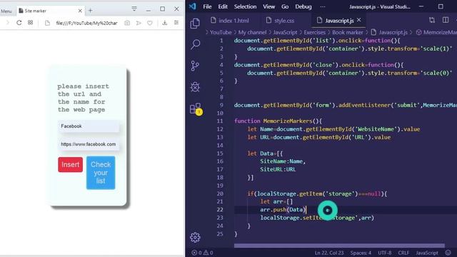 BookMarker application in JavaScript | JavaScript exercises with source code смотреть онлайн