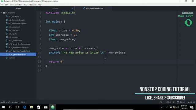 Type Conversion In C Easiest Way To Use Type Conversion With Atom Editor In Windows 10 #15 смотреть онлайн
