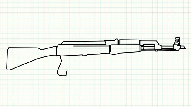How to Draw AK 47 Step by Step  Gun Drawing   Kalashnikov Drawing   Easy Drawing Tutorials