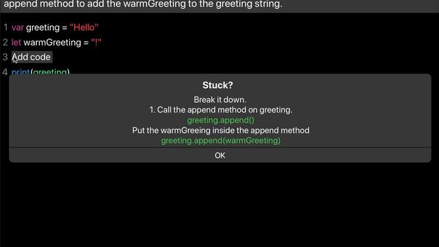 Learn Swift: Update string using the .append() method (Chapter 7 Lesson 2) смотреть онлайн