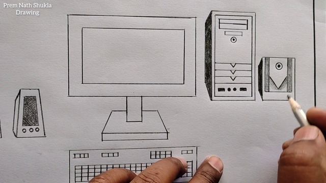 How to Draw Desktop Computer Set Very Easy Method Step By Step/ Desktop Computer Part Drawing Easy смотреть онлайн