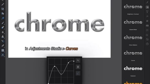 Affinity Photo iPad — CHROME TEXT Effect смотреть онлайн