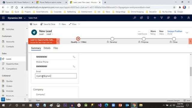 Creating a Lead in Dynamics 365 Customer Engagement CRM смотреть онлайн