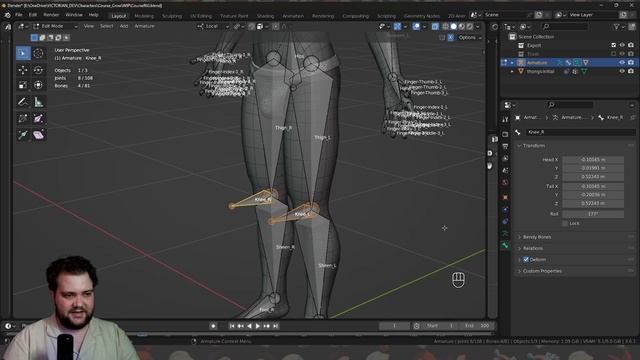 Курс. Персонаж в Blender. Риг и Скиннинг. Построение скелета, IK #17 смотреть онлайн