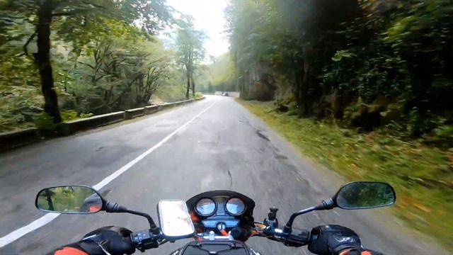 Путешествие в Абхазию на Bajaj Boxer. Mototravel. Мотопутешествие. Горы.
