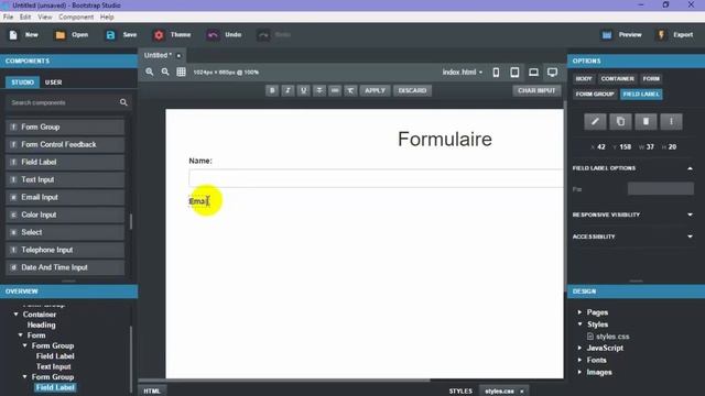 build formulaire with bootstrap studio смотреть онлайн