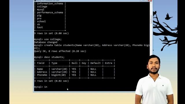 How to create table in MySQL| How insert data in table MySQL | Show all database | show table data. смотреть онлайн