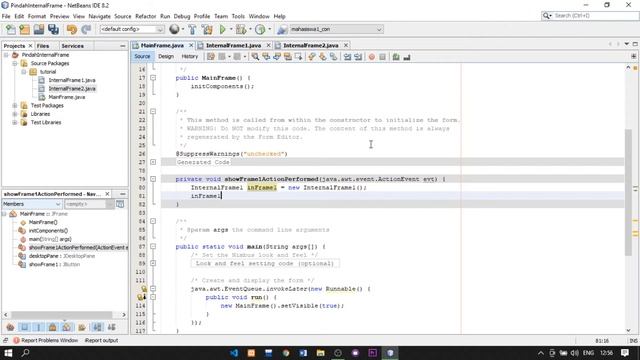 Tutorial GUI Java - Cara Menghubungkan Antar JInternal Frame Pada Netbeans смотреть онлайн