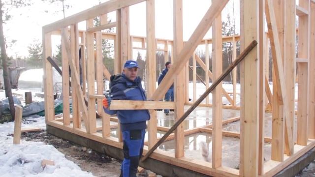 5.1. Каркасный дом по этапно. Стены 1 этажа, разметка стоек под Изоплат, подъем стен. Строй и Живи. смотреть онлайн