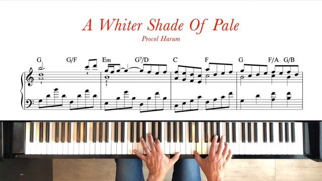 A Whiter Shade Of Pale - Procol Harum. Piano Tutorial + Sheet Music. Intermediate.