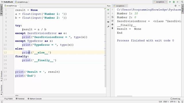 Python Tutorial for Beginners 37 - Try Except Else Finally (Python Exception handling) смотреть онлайн