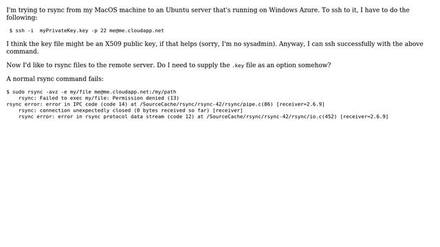 How to rsync with a private key? смотреть онлайн