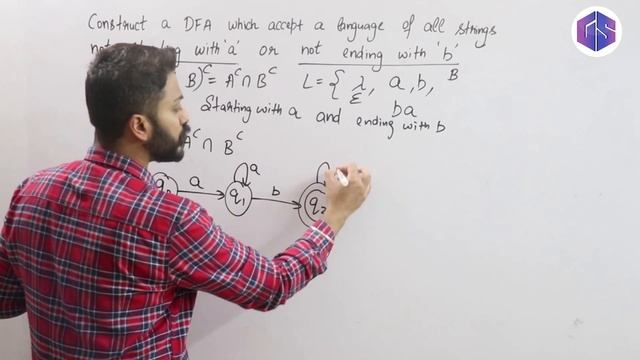 Lec-10: DFA of language with all strings Not starting with 'a' OR Not ending with 'b' | DFA Example смотреть онлайн