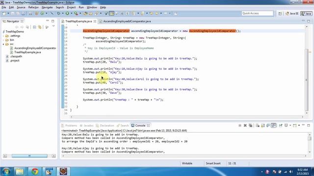 TreeMap (Comparator - ascending Order EmployeeId) | Java Collection Framework смотреть онлайн