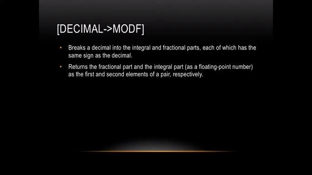 Lasso Programming: [decimal→modf] смотреть онлайн