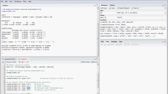 R12. Robust/White Standard Errors. (Econometrics in R) смотреть онлайн