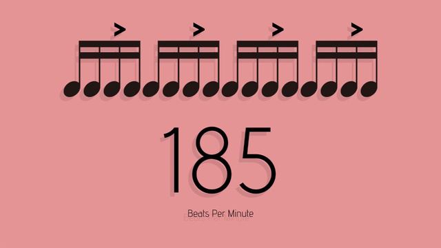 BPM = 185　メトロノーム - Metronome - 16分 アクセント1-3
