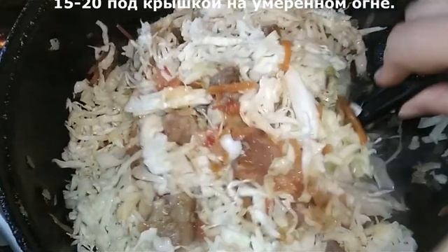 Тушеная капуста с мясом и картофельное пюре с секретным ингредиентом. смотреть онлайн