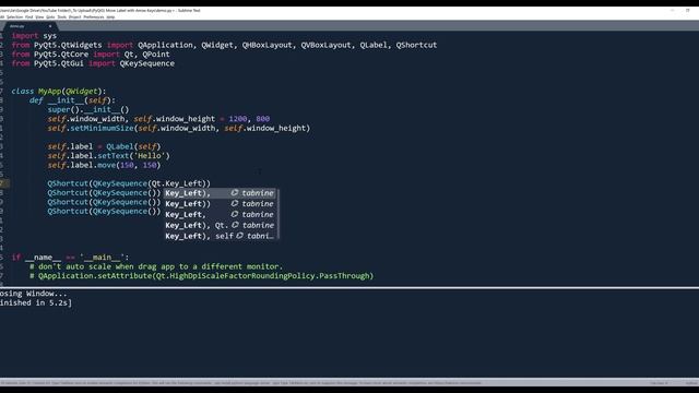 Implement a feature to move label widget with arrow keys | PyQt5 Tutorial смотреть онлайн