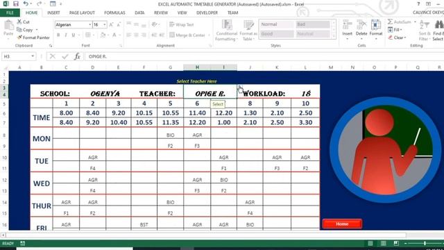 Excel/VBA School Timetables Generation смотреть онлайн