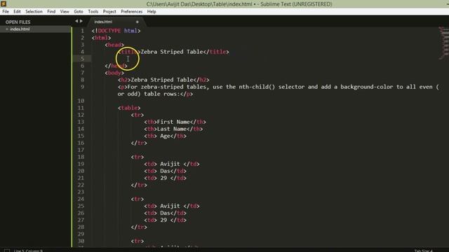 How to create responsive zebra striped table through HTML & CSS смотреть онлайн