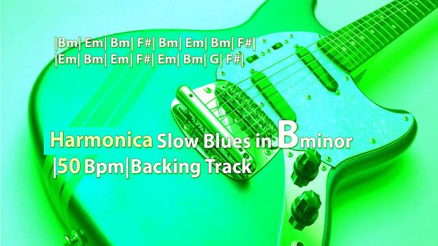 Harmonica Slow Blues in B-minor / D-major | Pentatonic | 50 BPM | 2/8 | Backing Track смотреть онлайн