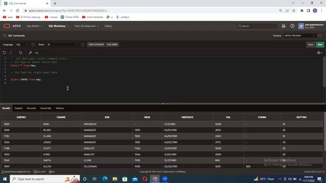 SELECT STATEMENT-ORACLE APEX смотреть онлайн