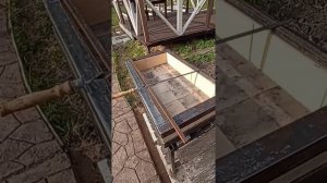 мангал из шамотного кирпича и стали.