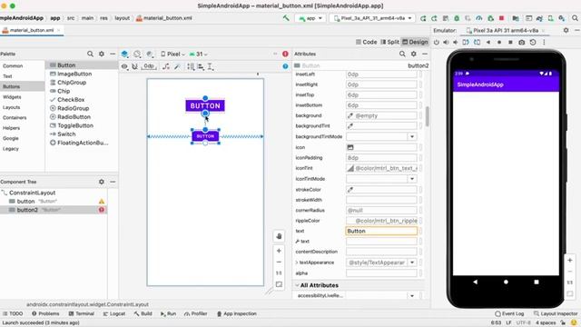 Custom Material Button in Android Studio | Customized Button View | Android Programming Basics смотреть онлайн