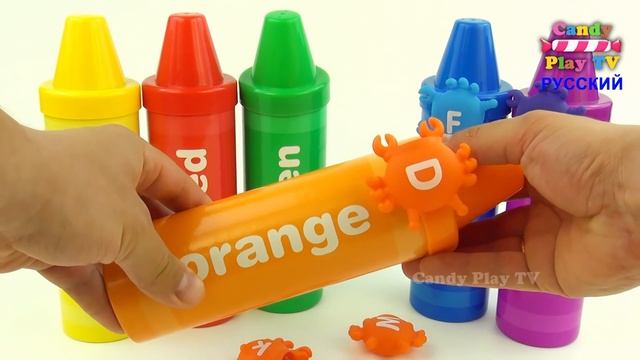 Огромные Карандаши Сюрпризы Учим английский Алфавит Учим цвета с Игрушками Сюрпризами для детей
