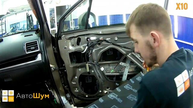 Шумоизоляция дверей Subaru Forester в уровне Экстра. АвтоШум. смотреть онлайн