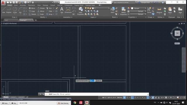 autocad - 3 || 3 bhk floor plan || two line plan 40 ft by 50 ft || basic commands in autocad 2019 смотреть онлайн