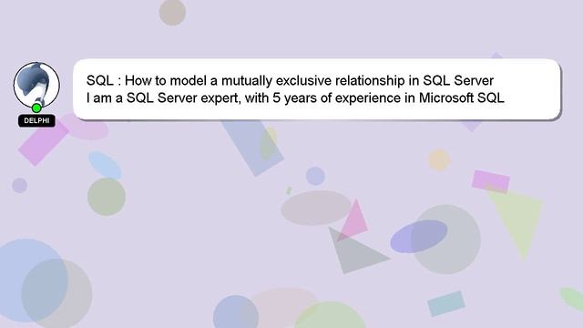 SQL : How to model a mutually exclusive relationship in SQL Server смотреть онлайн