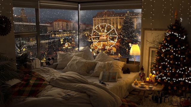 Unwind in Your Cozy Bedroom with Smooth Piano Jazz Music ? Snow on Window and Christmas Ambience смотреть онлайн