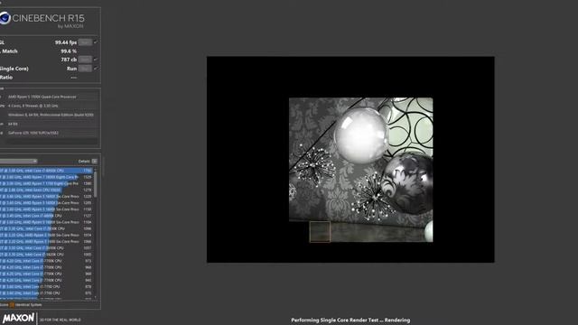 AMD RyZen 5 1500X & GeForce GTX 1050 ti Cinebench R15 test смотреть онлайн